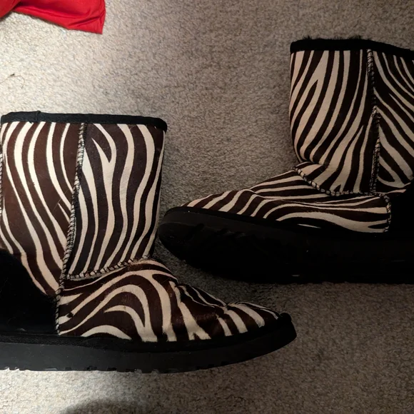 Zebra Print Ankle Boots - Picture 1 of 5